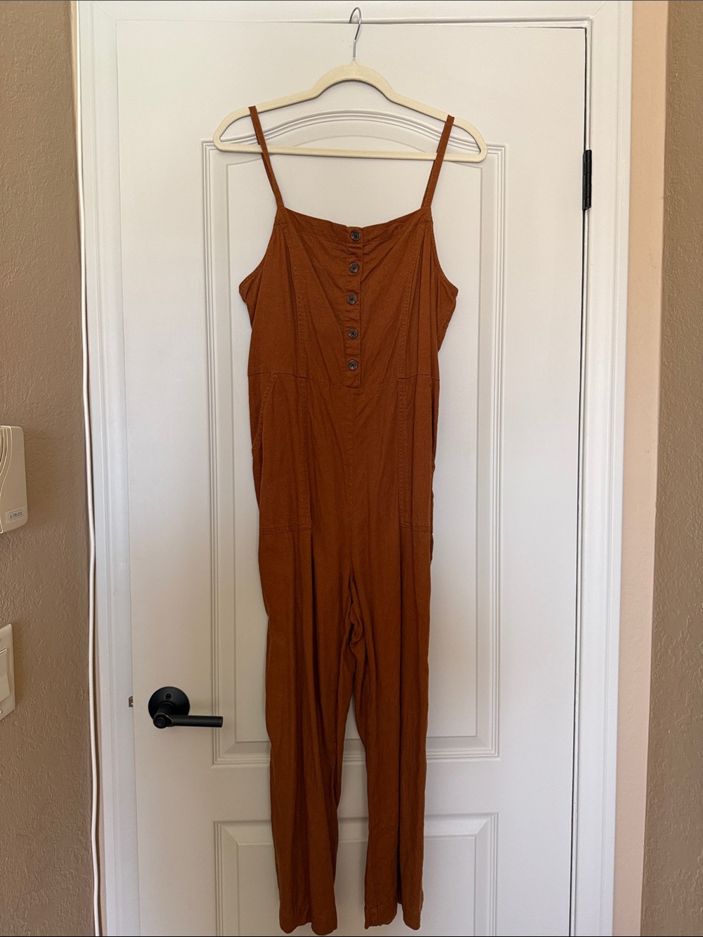 Old Navy Rust Brown Sleeveless Button-Front Jumpsuit